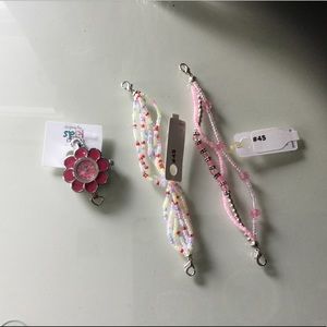 Girls’ Kids’ Pink Flower Face Swap Watch & 2 Bands